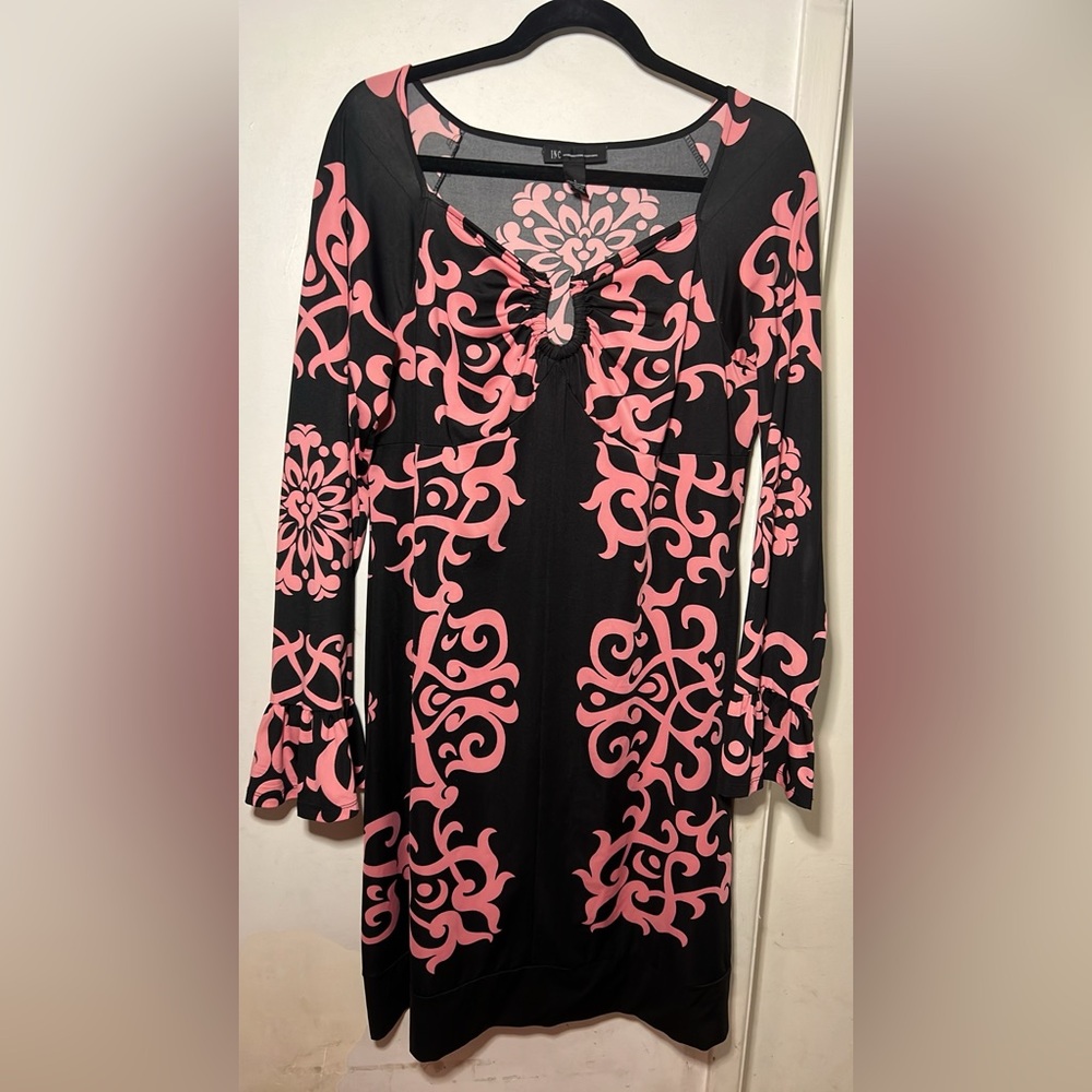 INC International Concepts Black Dress with Pink Design